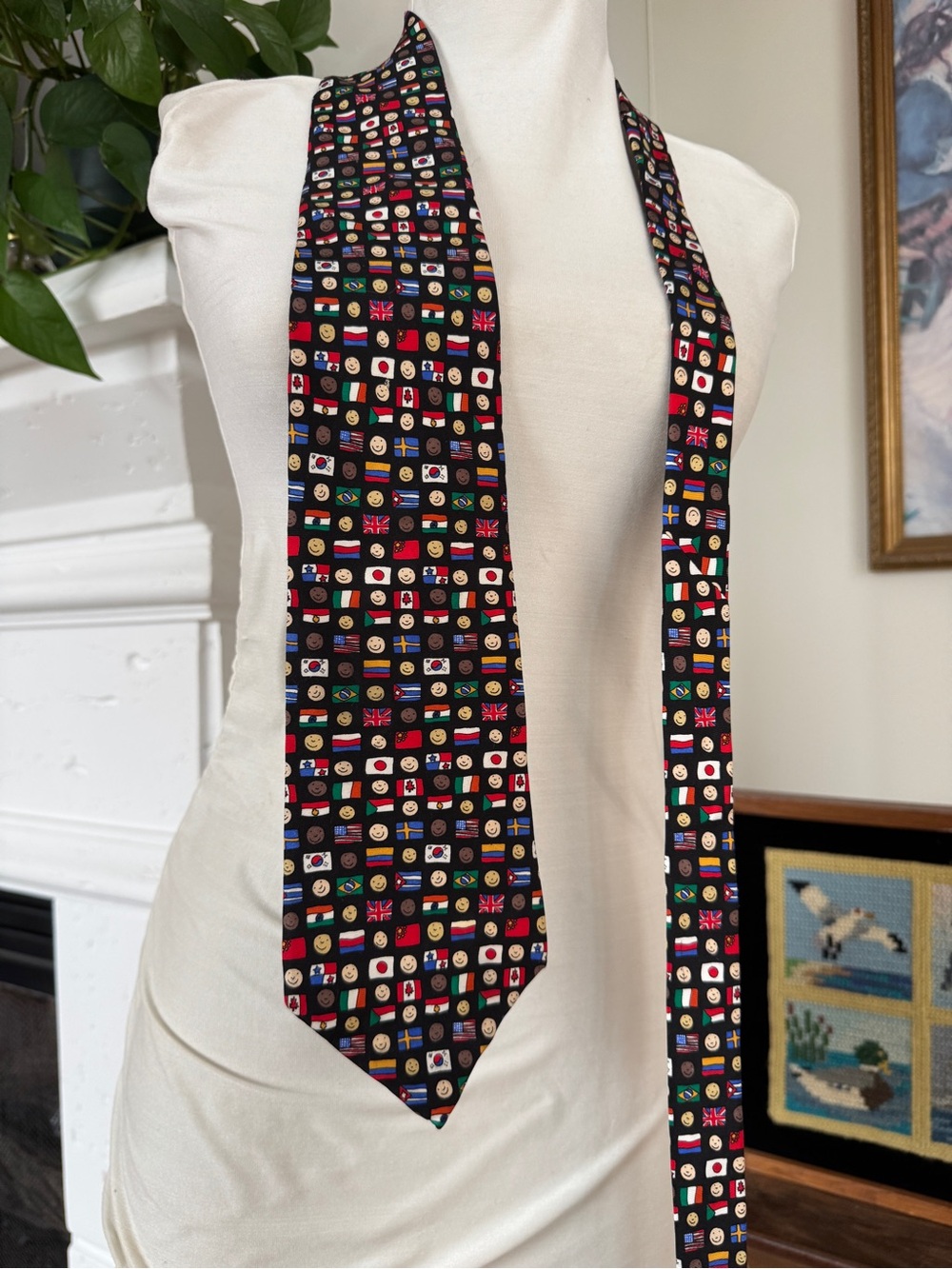 Novelty Flag Pattern “Save the Children” Silk Tie